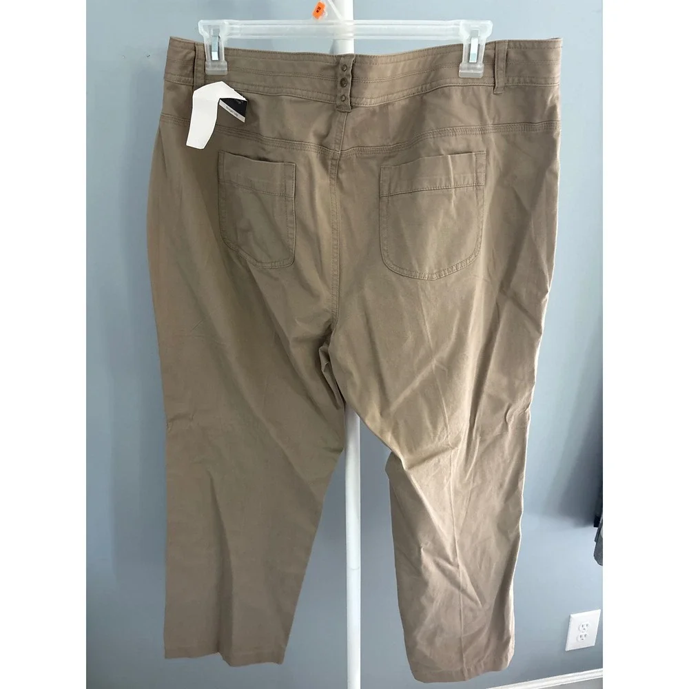 CJ Banks Secretly Slender Mid Rise Straight Leg Khaki Pants Womens 20 New